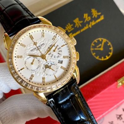  PATEK PHILIPPE Complex Function Timing  9100 Automatic Movement Drill Ring • Relief Surface  42mm Watch